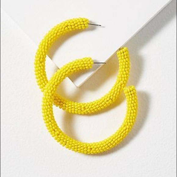 ANTHROPOLOGIE | Amerie Beaded Hoop Earrings - Picture 1 of 4